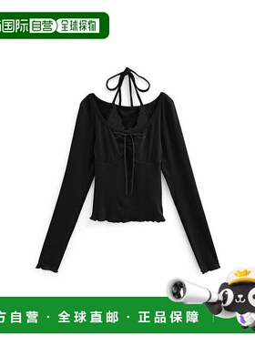 日本直邮日潮 GRL 叠穿风吊脖缎带锁边上衣 ac2517露肩女装吊带