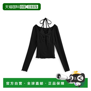 日本直邮日潮 GRL 叠穿风吊脖缎带锁边上衣 ac2517露肩女装吊带