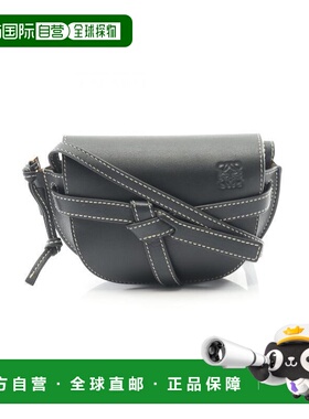 日本直邮中古Loewe罗意威女包A级95新Gate单肩包斜挎包黑色牛皮