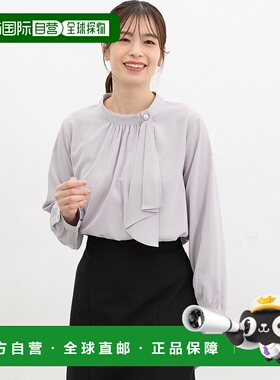 1h可退 日本直邮Honeys 女装 不对称蝴蝶结设计宽松衬衫 67361006