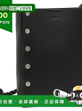 日本直邮JIL SANDER Tangle 小号铆钉单肩包黑色男士J26WG0065 P8