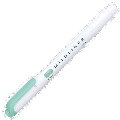 日本直邮日本斑马 荧光笔 MILDLINER 蓝绿色 10支装