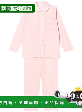 日本直邮Wing 纯棉水玉图案长袖长裤睡衣套装 W08303EW01509