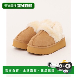 1h可退 日本直邮NUOVO 儿童 仿羊羔毛厚底保暖穆勒鞋 半包带设计