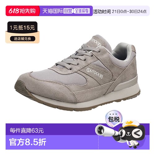 日本直邮outdoor products 男女低帮运动鞋黑色宽楦3E/4E青少年鞋
