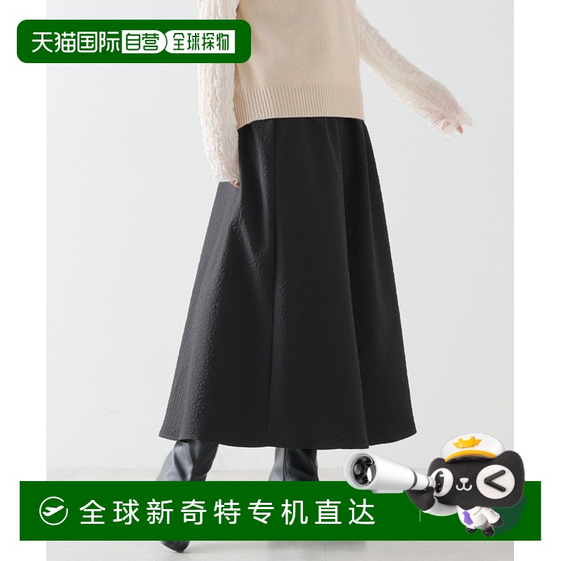 日本直邮Honeys 女士波点褶皱喇叭裙 春夏轻盈飘逸 腰部弹力设计