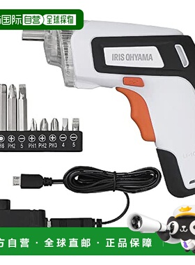 【日本直邮】IRIS OHYAMA 电动螺丝刀 JDD352-W 白色/橙色 家具组