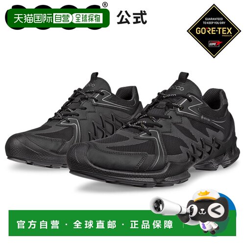 日本直邮ECCO BIOM AEX M 男士 GORE-TEX 防水运动鞋 黑色 舒适轻