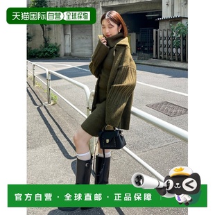 日本直邮SNIDEL 女装 修身显瘦螺纹针织长袖高领短款连衣裙 SWNO2