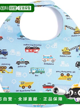 【日本直邮】婴儿圆形围兜 日本制造 全油门工作车 (浅蓝色) B010