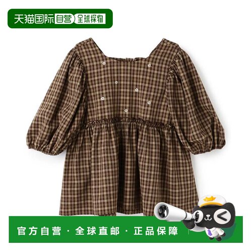 1h可退 日本直邮petit main LIEN 女装 刺绣泡泡袖茶歇裙 3363217
