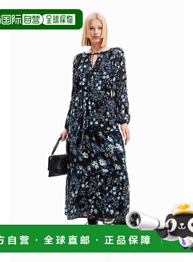 日本直邮Desigual 花柄瑞士圆点中长款连衣裙 DE819EW23251