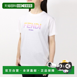 圆领棉质儿童女孩JFI2617AJ T恤短袖 日本直邮 FENDI 芬迪