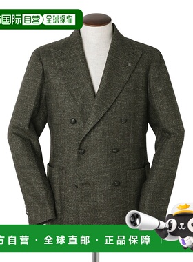日本直邮Tagliatore 男士双排扣夹克绿色加大码可选1smc20k c9004