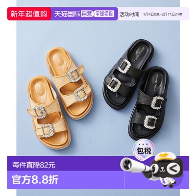 日本直邮Oriental Traffic 可视化扣带舒适凉鞋 [31225OR526BW002