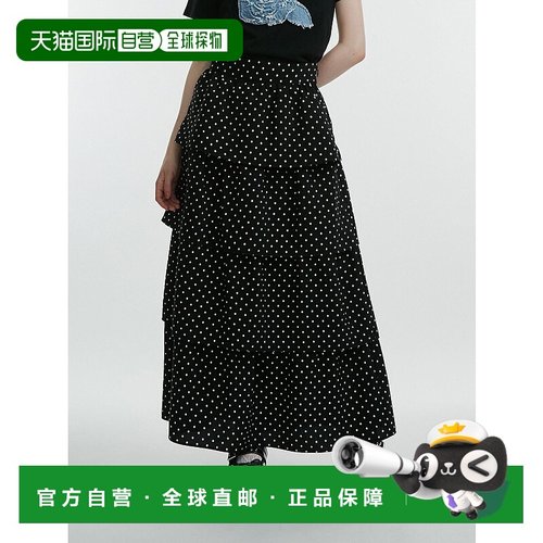 1h可退 日本直邮jouetie女士春夏浪漫豹纹&波点拼接层叠长裙 0825