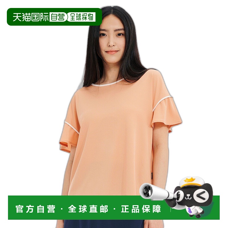 日潮跑腿AIGLE艾高 吸水快干船领泡泡袖短袖T恤 orange M ZTFAT56