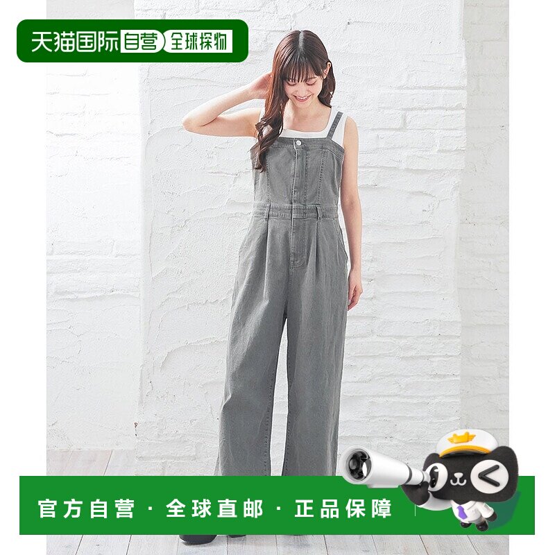 日本直邮Honeys 女士棉质牛仔连体裤 含BCI棉有弹力带调节 HN6029