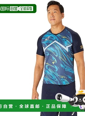 【日本直邮】亚瑟士排球服冷感运动短袖衫 2051A324男400(夜黑)S