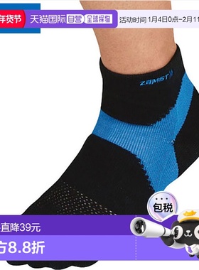 日本直邮ZAMST AS-1 袜子 5 趾袜（黑色 x 蓝色） 尺寸 L 设备 配