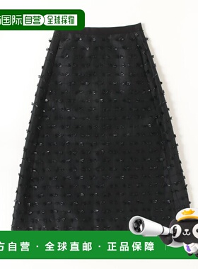 1h可退 日本直邮ESTNATION 女装 宽松A字版型 镂空提花半身裙 丝