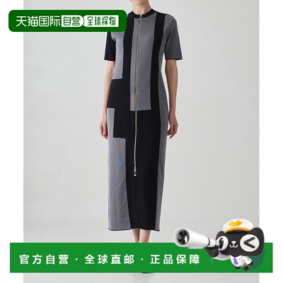 日本直邮UNITED TOKYO 女士色彩拼接拉链针织连衣裙 144311005