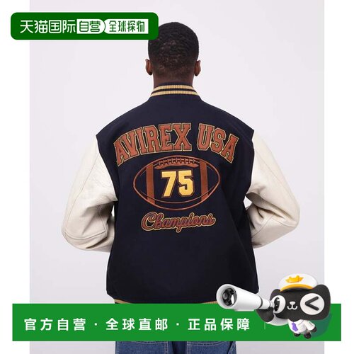 日本直邮AVIREX WEB&DEPOT限定 SKOOKUM 校园夹克 藏青色