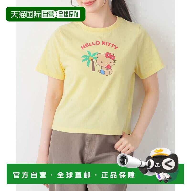 日本直邮Honeys 凯蒂猫T恤上衣半袖T恤针织衫短袖大码凯蒂猫角色图片