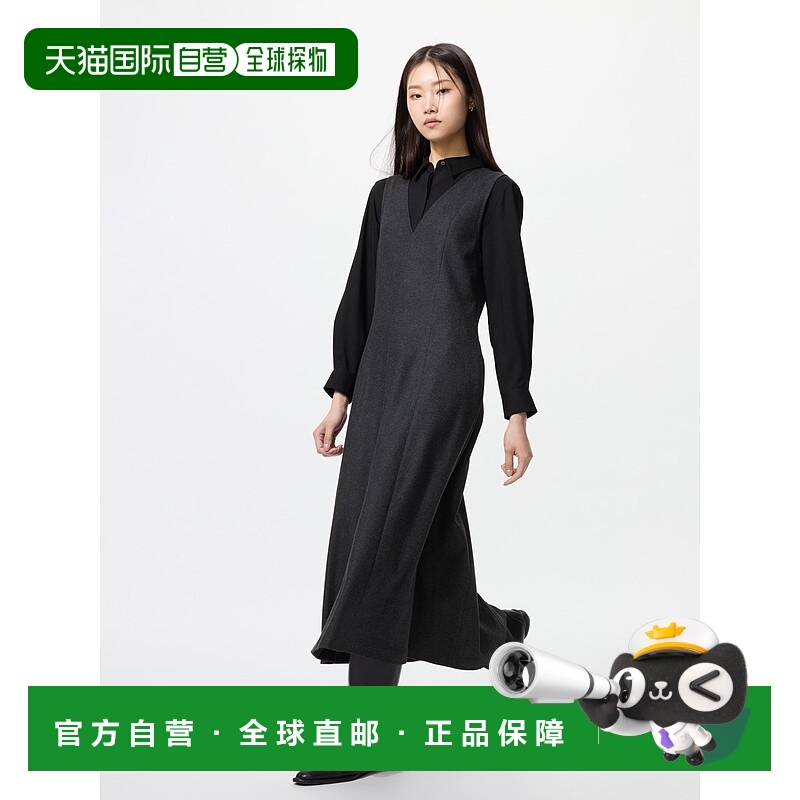 日潮跑腿UNIQLO优衣库 拉绒针织连衣裙/加长款 482060