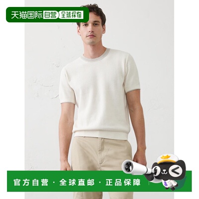 日本直邮BANANA REPUBLIC 男士 纯棉撞色领针织T恤 900930