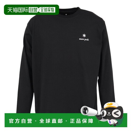 日本直邮Snow Peak 斯诺皮克男士黑色长袖圆领T恤NSD-TS-25AU005