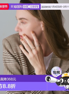 1h可退 日本直邮agete 阿卡朵 女士银925金镀层波浪设计戒指 1026