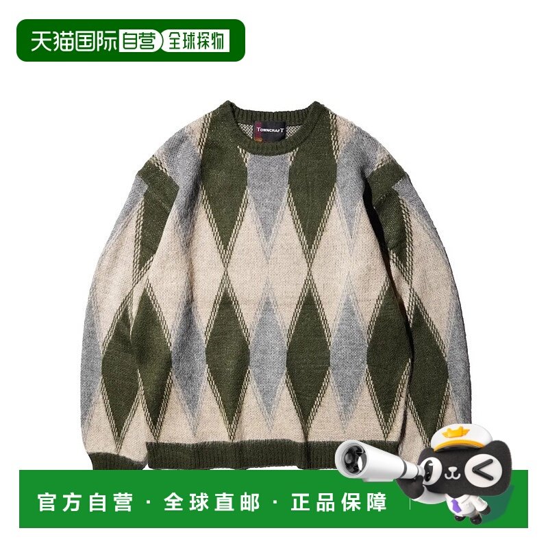 日本直邮TOWNCRAFT 复古毛绒图案圆领衫 Towncraft 针织衫 25aw,男装,针织衫/毛衣,淘宝优惠券,粉丝福利购,淘宝优惠卷
