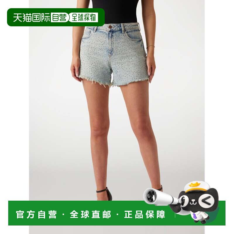 日本直邮GUESS 休闲中长牛仔短裤宽松牛仔裤