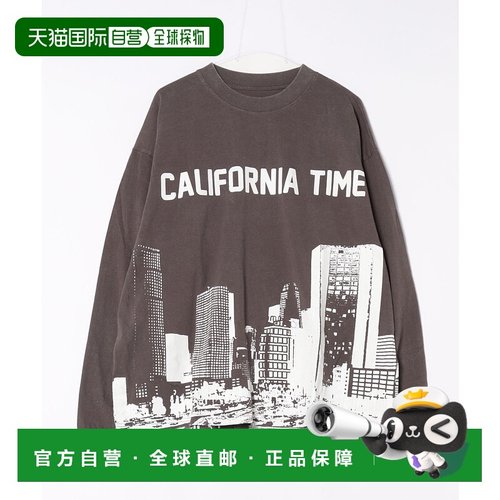 1h可退 日本直邮DANKE SCHON 男女同款 过染长袖T恤 城市印花设计