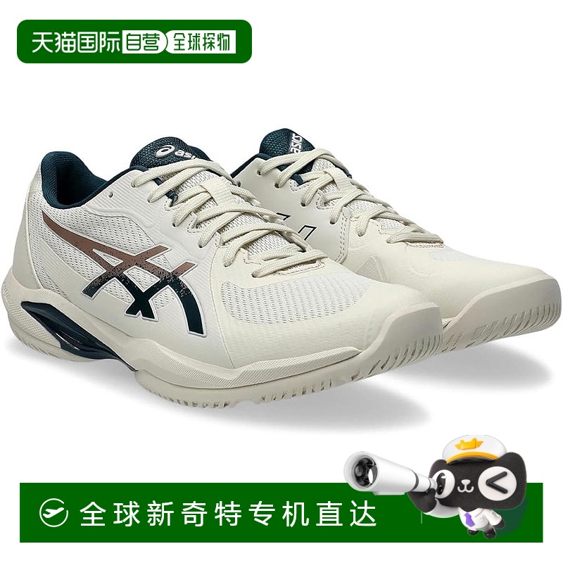 【日本直郵】亞瑟士SOLUTION SWIFT FF 2 男式網球鞋 淺米/藍綠
