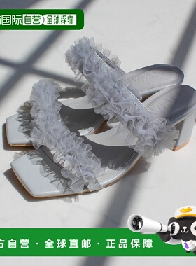 1h可退 Vivian 女士缎面花边双带方头高跟凉鞋 V65520SM高跟鞋