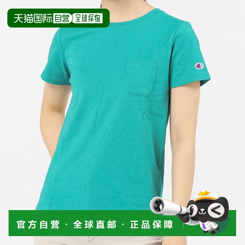 日本直邮champion-冠军女子短袖T恤短袖口袋T新款球衣
