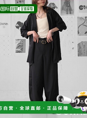 1h可退 日本直邮antiqua 女士宽松直筒拼接运动裤 OWT5032阔腿裤