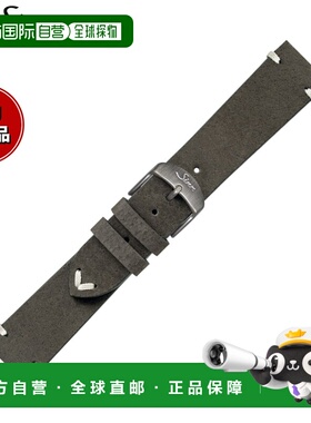 日本直邮Sinn原装替换表带灰色磨砂皮和Boa皮革表带配不锈钢表扣2