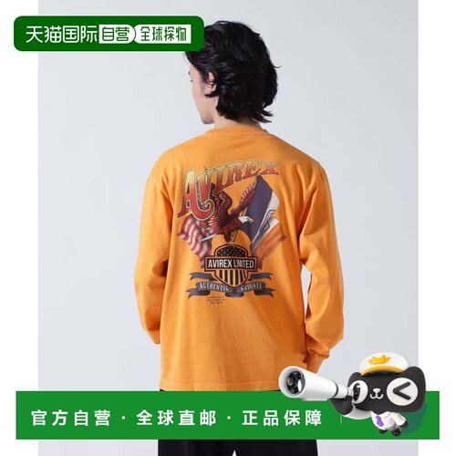 日本直邮AVIREX EAGLE L/S TEE 橙色长袖