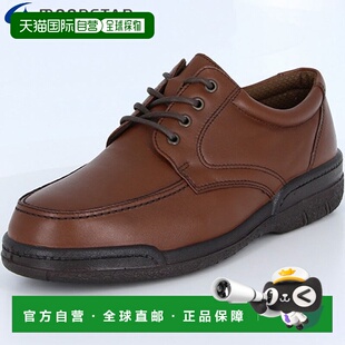日本直邮Moonstar 男士舒适皮鞋 SPH7484 深棕色 U 型软皮 4E 鞋