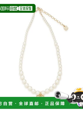 1h可退 日本直邮FURFUR 女士 珍珠项链 蝴蝶结吊 charm 镶水晶设