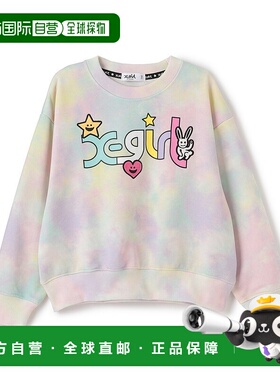 日本直邮X-girl Stages 彩色标志和人物运动衫