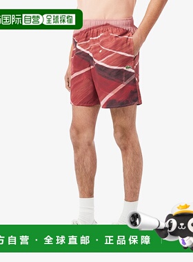 1h可退 日本直邮LACOSTE 男士速干网球场景全印花泳裤 MH212610
