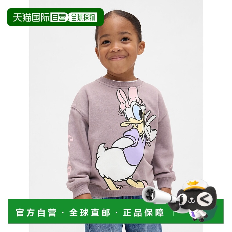 1h可退 日本直邮GAP儿童联名迪士尼宽松长袖卫衣 半拉链设计 柔软