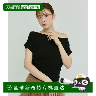 上衣 1h可退 2WAY垂坠感侧褶皱落肩短袖 日本直邮olu. OL25GA 女士