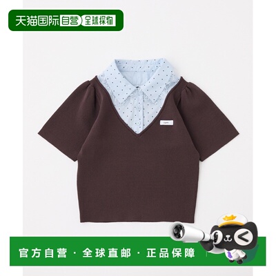 日本直邮NICE CLAUP 女士 蕾丝拼接针织衫 0161050340