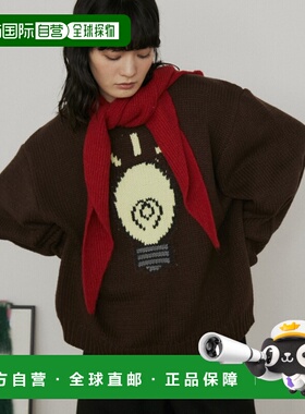 日本直邮merlot 男女同款 宽松落肩设计 低针迹针织毛衣 电球图案