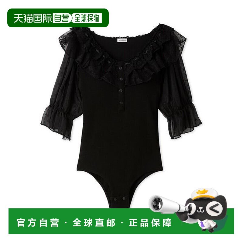 日本直邮LILY BROWN内衣 蕾丝泡泡袖连体衣性感牛仔裤